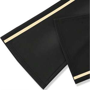 Pantalon de survêtement unisexe tendance rétro étoilé |   Bandes contrastées noires et beiges |   Sweatpants en molleton 100% coton personnalisés - Product Image 6