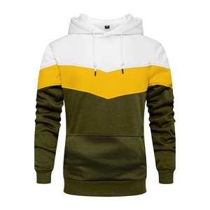 Pull à capuche avec Logo personnalisé pour homme, 100% coton, manches longues, Patchwork multicolore, décontracté, OEM, vêtements d'extérieur, vente en gros - Product Image 1