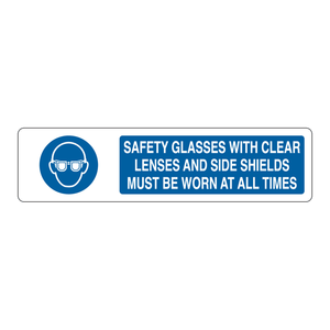 Brady Slider Folding Safety Sign PC Material Warning Sign for Laboratories with Clear-Lens Side-Shield Glasses <b>Message</b> - Product Image 3
