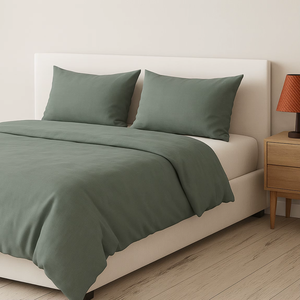 Parure de draps en bambou pur 300TC Premium Misty Teal, ultra douce, rafraîchissante et luxueuse, pour hôtels et resorts, vente en gros - Product Image 1