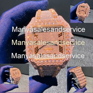 Reloj de Lujo VVS con Movimiento Automático y Moissanita Cuadrada, Resistente al Agua 10 Bar, Esfera de Cristal, Pasa el Test de Diamantes, Estilo Hip Hop - Product Image 3