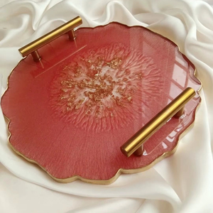 Bandeja de resina brillante para exhibición decorativa en mesa, que realza el estilo interior con un elegante acabado reflectante. - Product Image 1