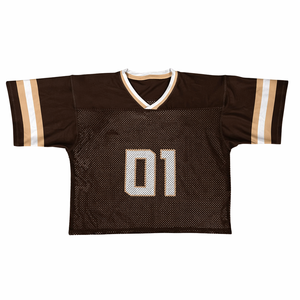 Maillot de football américain 100 % polyester de haute qualité, personnalisable avec nom et numéro d'équipe, en maille respirante, short de sport unisexe, vente en gros - Product Image 1