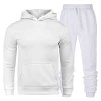 Ensemble de survêtement unisexe personnalisable, très vendu, à manches longues, décontracté, avec sweat à capuche et pantalon, poches latérales, 100% coton