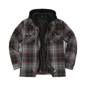 Top New Men's Flannel Double Layer Hoody Latest Designs Zip Up 2 Pocket Style Long String Cotton Flannel Hoodies - Product Image 1