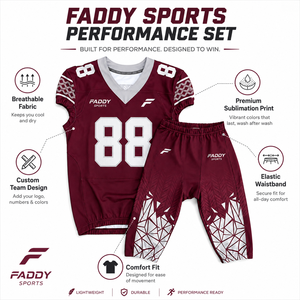 Ensembles d'uniformes de football américain personnalisés par sublimation, respirants, pour l'entraînement en équipe, maillot et pantalon de football, vêtements de sport - Product Image 5