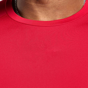 Camiseta de Compresión Elástica de Manga Larga con Cuello Redondo para Hombre, Color Rojo Sólido, Tejido de Punto de Secado Rápido, Diseño Casual con Logotipo Frontal - Product Image 6