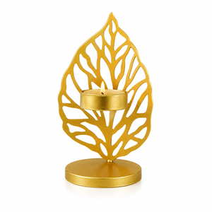 Support de bougie chauffe-plat en métal doré géométrique moderne, style nordique, en fil de fer, pour centre de table de mariage et décoration de maison de luxe - Product Image 4