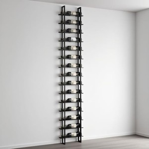 ชั้นวางไวน์ติดผนังแบบโมเดิร์นสีดำ  รักษ์โลก  จุได้ 15 ขวด ขายส่งอินเดีย - Product Image 1