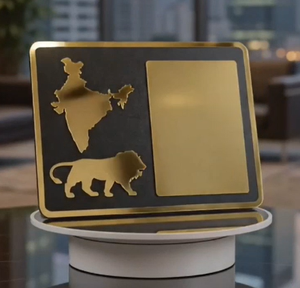 Plaque en bois MDF avec carte de l'Inde et lion gravé au laser, thème animal, modèle 1102 - Product Image 6