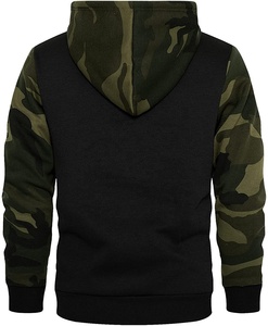 Sweat à capuche pull homme doux polaire contraste couleur camouflage imprimé manches sweat hiver sweats à capuche - Product Image 2