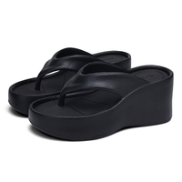 Damen Keilabsatz Flip-Flops Plateau EVA Hausschuhe Höhenerhöhende Rutschfeste Sommer Strand Pool Freizeit Outdoor