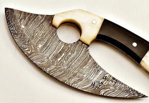 Cuchillo Ulu de Damasco Hecho a Mano con Mango de Palisandro – Cuchillo de Chef Premium para Exteriores - Product Image 3