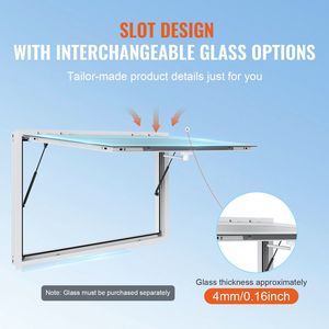 Sportello di Servizio in Alluminio 60x36 Pollici con Tenda e Gancio, Apertura a 85 Gradi per Food Truck e Chioschi - Product Image 3