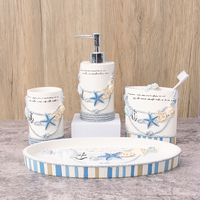 Ensemble de 6 supports de salle de bain modernes en résine écologique pour la douche et les accessoires de toilette à domicile