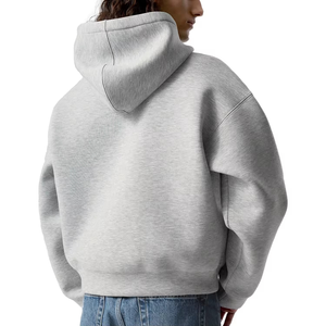 Veste d'hiver pour homme en molleton épais 350 GSM, coupe ample, avec fermeture éclair, style hip-hop, personnalisable, vente en gros - Product Image 3