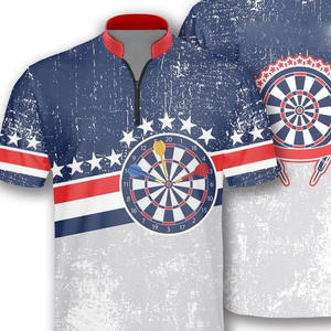 Maillot de fléchettes à manches courtes à séchage rapide, anti-bactérien, respirant, personnalisable pour équipe et club, imprimé numériquement pour homme - Product Image 2