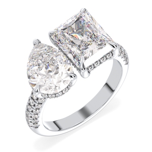 Bague Réglable REYES en Or Blanc 14K de Haute Qualité avec Moissanite 6,78 Carats pour Femme, Certifiée GRA, Bijoux de Mariage de Luxe - Product Image 1