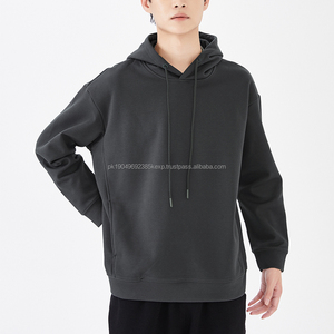 Sudadera con capucha para hombre con logotipo personalizado, talla estadounidense de alta calidad, 330gsm, peso pesado, hombro caído, bolsillo lateral, ropa de calle de invierno - Product Image 1