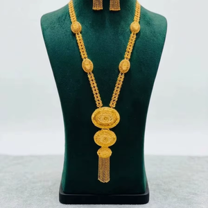 Juego de Collar de 4 Piezas de Lujo Hecho a Mano con Baño de Oro de 24K sobre Cobre y Latón para Mujer, Ideal para Aniversario, Boda, Compromiso o Fiesta - Product Image 1