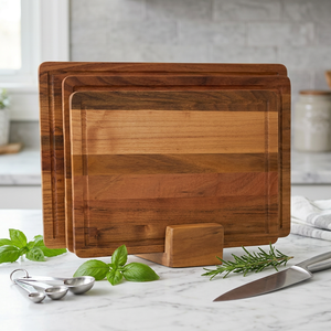 Tabla de Cortar Rectangular de Nogal con Asa, Grano de Madera Natural, para Uso en la Cocina - Product Image 4