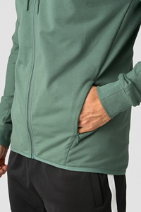 Sudadera con Capucha y Cierre para Hombre, Ecológica, Color Verde Salvia Oscuro, Corte Regular, Tejido Jersey de 300g, Chaqueta de Invierno - Product Image 5