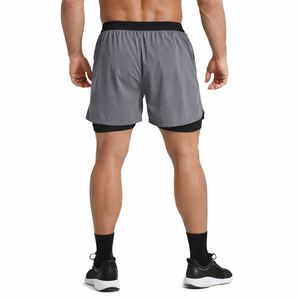 Pantalones cortos deportivos de dos capas para hombre, material de secado rápido, pantalones cortos ligeros para correr con pantalones cortos de compresión interiores para hombre - Product Image 6