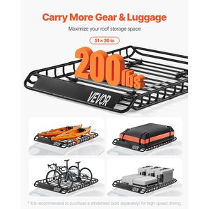 Portaequipajes Universal para Techo, Cesta para Portaequipajes de 51 x 36 x 4.1 Pulgadas (1120 x 870 x 260 mm), Bolsa de Carga, Red, Correas de Amarre, 20 Piezas - Product Image 2