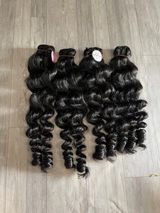 Extensiones de cabello alineado con cutícula virgen vietnamita sin procesar Trama dibujada doble Onda profunda suelta Cabello humano crudo Onda natural - Product Image 4