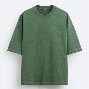 T-shirt pour homme 100% coton, poids lourd, luxe, coupe oversize, épaules tombantes, logo personnalisé, délavé à l'acide, streetwear, t-shirt vierge pour homme - Product Image 1