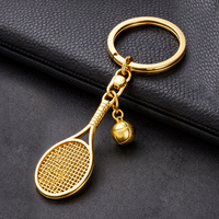 Llavero de Raqueta de Tenis con Forma Ovalada de Aleación de Zinc, Impresión de Serigrafía de Dibujos Animados Vintage, Personalizado, Souvenir de Club Deportivo