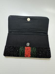 Pochette de soirée de luxe personnalisée pour femme, faite à la main, noire, brodée, avec perles et motif palmier, portable, pour l'été, les fêtes et les mariages - Product Image 5