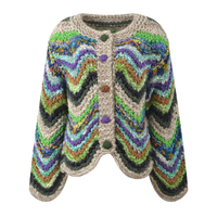 Cardigan bohème en laine tricotée pour femme, sans manches, col rond, respirant, décontracté, été, longueur courte, design asymétrique