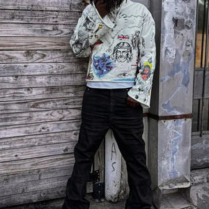 เสื้อยืดแขนยาวทรงครอปพิมพ์ลายกราฟิกปักลาย SFI Street Wear ผ้าฟลีซเนื้อหนัก 100% ผ้าฝ้าย - Product Image 3