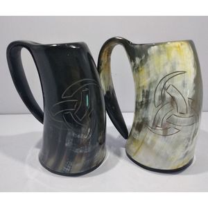 แก้วน้ำเขาควายไวกิ้ง ทำมือ งานฝีมือธรรมชาติ แก้วเบียร์ ขายส่ง - Product Image 4