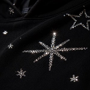 Sweat à capuche oversize en strass, esthétique scintillante, pour femme, pull à capuche mode et brillant - Product Image 2