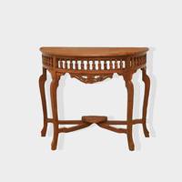 Table console moderne en bois de manguier sculpté à la main, style demi-lune, en bois massif, pour salon, entrée, couloir