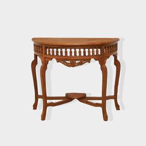 Half Moon Teak Wood Hand Carved <b>Console</b> <b>Table</b> Solid Wood Entryway Hallway Furniture - Product Image 2