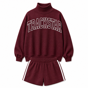Conjunto Deportivo de Sudadera Holgada y Pantalones Cortos para Mujer Trackstar, Modelo TS-SET-037 - Product Image 1