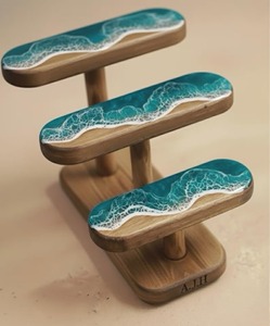 <b>Wooden</b> Ocean Design Stand Ideal For Home Decor Organization Perfumes Cosmetics And Tabletop Display Storage From India - Product Image 2