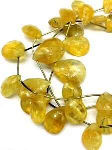 Collier en citrine jaune naturelle de 120 carats environ, facetté en forme de poire, pierre précieuse naturelle pour la création de bijoux fins - Product Image 1
