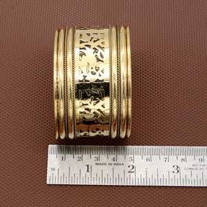 Brazalete de aleación de cobre con diseño de plantas, estilo vintage, joyería unisex, chapado en cobre antiguo, artesanía de metal de cobre para hombres y mujeres - Product Image 2