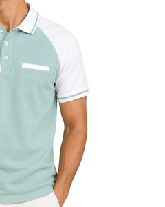 ผลิตเสื้อโปโลผู้ชายสีเขียวมิ้นท์ขาวแบบกำหนดเอง เสื้อผ้าลำลองสำหรับเล่นกีฬา เสื้อกอล์ฟระบายอากาศได้ดี เสื้อผ้ากีฬาฤดูร้อนคุณภาพพรีเมียม แฟชั่นทันสมัย - Product Image 4
