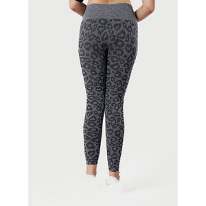 Leggings de yoga taille haute à imprimé léopard, longueur intégrale, en Spandex et Nylon, extensibles dans les quatre sens, avec taille élastique, pour femme - Product Image 3