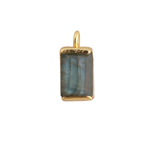 Colgante de Labradorita Chapado en Oro, Conector de Piedra Preciosa Natural con Destello Azul para Fabricación de Joyas, Suministro al por Mayor - Product Image 3