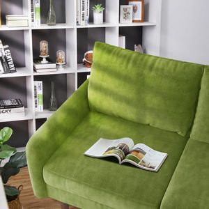 56.3\" Round Arm Velvet Apartment Loveseat for Living Room Sofas - Product Image 6