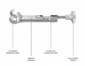 Pince à os manuelle Lowman en acier inoxydable, instrument chirurgical orthopédique certifié CE Classe I pour la réduction des fractures et la maintenue osseuse - Product Image 1