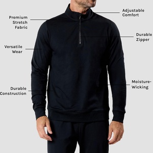 <b>Sweatshirts</b> OEM Custom Factory <b>Half</b> <b>Zip</b> <b>Sweatshirts</b> Hoodies Mock Neck <b>Zip</b> up <b>Sweatshirts</b> for <b>Men</b> High Quality ODM - Product Image 3