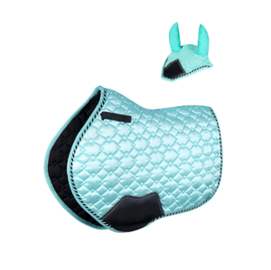 Juego de almohadillas acolchadas premium para silla de montar con gorro para las orejas a juego |   Paño para Silla de Montar a Caballo |   Equitación y Doma Clásica Transpirables - Product Image 3
