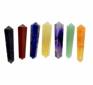 Exquis 7 Chakra Double Terminé Crayon Point Guérison Pendentif Poli Pierres Précieuses Naturelles Amour Vibration Spirituel Décor - Product Image 6